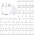 Eternal Moment 36 Pack 3 OZ Plastic Jars Round Clear Cosmetic Container Jars with White Lids, Perfect for Lotion, Slime，Cream, Ointments, Makeup, Eye Shadow, Samples, Pot, Travel Storage