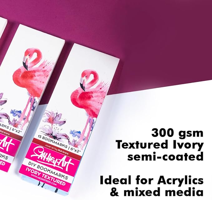 300 GSM Textured Ivory Bookmark Sketchpads for Acrylics & Inks, and Fine Arts - for Professional Artists (Pack of 2)