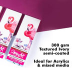 300 GSM Textured Ivory Bookmark Sketchpads for Acrylics & Inks, and Fine Arts - for Professional Artists (Pack of 2)