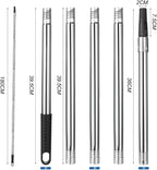 Extension Pole 71inch Adjustable Paint Rollers Brush Extension Pole 5 Pieces Stainless Steel Pole for Window Squeegee Ceiling Cleaning Tools