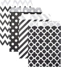 KEYYOOMY 100 Pcs Black Candy Buffet Bags - Small Polka Dot Paper Treat Bags for Wedding & Birthday Party (5 x 7 inch)