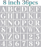 8 Inch Large Letter Stencils - Alphabet Stencils for Painting on Wood, DIY Crafts & Wall Signs