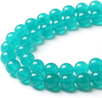 180PCS 4mm Natural Stone Beads Blue Amazonite Jade Stone Round Loose Beads for Jewelry Making DIY Bracelet Necklace 32" 2 Strands
