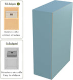 6-Cube Storage Shelf Bookcase - Wooden 3-Tier Floor Standing Open Bookshelf for Home and Office, Display Cabinet, Light Blue