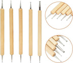 Fayelume 8PCS Leather Carving Tools, Spoon Embossing Tool, Point Drill Leather Tooling Kit for Leathers Craft, Wax Clay Shaping, DIY Embossing