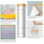 Pre-Taped Masking Film-22inx65ft Tape and Drape Painters Plastic Rolls, Plastic Painting Film for Automotive Painting Covering,Protective Drop Film for Furniture, Car, Floor (2rolls, 22in×65ft)