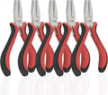 Flat Nose Pliers 5" - 5 Pack, Flat Jaw Pliers for Jewelry Making, DIY, Craft, Repairing