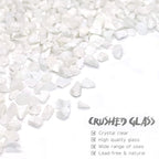 Crushed Glass for Resin Art - 3-6mm White Porcelain, 1.5lb | Broken Glass Pieces for Crafts, Vase Filler & Fire Pit Media | Decorative Stones