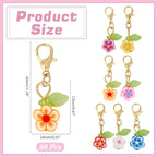 80Pcs Flower Stitch Markers Charms Handmade Polymer Clay Pendant Decorations Alloy Lobster Claw Clasps Charms Knitting Crochet Notions Clip On for Weaving Sewing Bag Ornaments