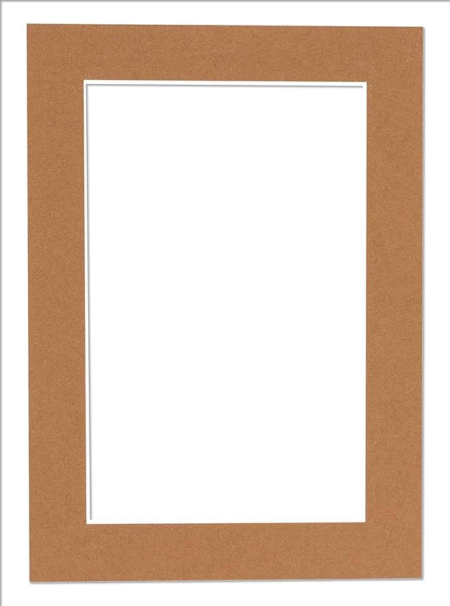 Pack of Ten 8.5x11 Mats Bevel Cut for 7x9 Photos - Acid Free Aged Oak Brown Precut Matboards for Pictures, Photos, Framing - 4-ply Thickness