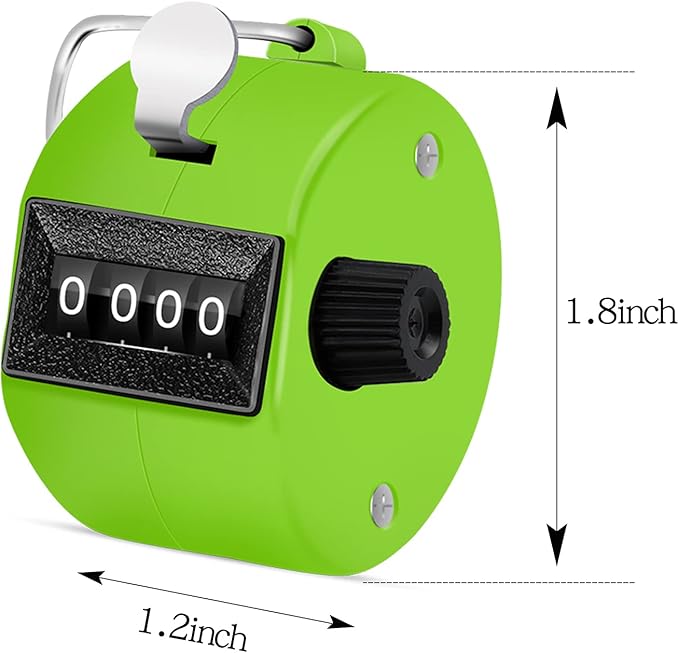 12 Pcs Hand Tally Counter 4-Digit Lap Counter Clicker, Manual Mechanical Handheld Pitch Click Counter with Finger Ring for School Golf & Knitting Row Croche