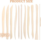 50PCS Wooden Clay Sculpting Tools, 6.2'' Smooth Double Ended Clay Modeling Tools, Polymer Clays Tool Sculpting, Wood Pottery Tool Kit for Ceramics Soap Playdough Carving Supplies
