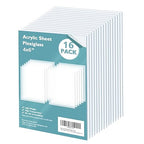 Egofine Plexiglass Sheets Acrylic Sheets 16 Pack of 4x6’’ 0.04 Thick Clear Plastic Cast Transparent Plexi Glass for Crafting Projects, Replacement Picture Frame Glass, DIY Display, Easy to Cut