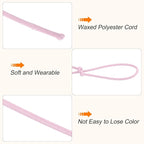 MECCANIXITY Waxed Cord 2mm Waxed Polyester Cord 98 Yard Wax String for Bracelet Making, Necklaces, Beading, Jewelry Making and DIY Crafts(Light Pink)