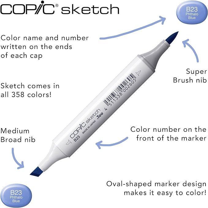 Copic Sketch, Alcohol-based Markers, 3pc Set, Color Fusion #2, Pink