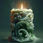 Starfish Shell Cylindrical Candle Mold, Marine Conch Silicone Mold, Wave Epoxy Resin Casting Mold, Chocolate Fudge, DIY Wax Soap, Candle Making Process Essential Materials B