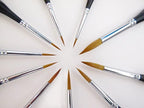 Kolinsky Sable Watercolor Brushes, 10pcs Sable Detail Paint Brush Set Will Keep a Fine Tip Point and Spring for Watercolor Acrylic Gouache, Miniature, Nail Art & Models