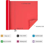 HTV Iron on Vinyl 12Inch by 12ft Roll Heat Transfer Vinyl for T-Shirt HTV Vinyl Rolls for All Cutter Machine - Easy to Cut & Weed for Heat Transfer Design (12ft, Red)