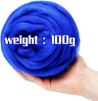 3.53oz Wool Roving Yarn, Wool Felting Supplies, Pure Wools, Chunky Yarn, Spinning Wool Roving for Needle Felting Wet Felting DIY Hand Spinning (Dark Blue)