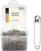 1000 Pieces - 1.1 Inch Clips Tool Kit - Assorted Decorative Pins, Sewing Accessories
