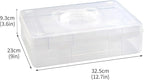 Mowhut Sewing Box for Sewing Supplies,Embroidery Floss Organizer,Plastic Tool Box with Handle,Stackable Thread Ribbon Storage,2 Layers Sewing Kit,Clear