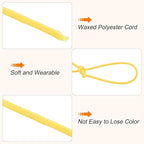 MECCANIXITY Waxed Cord 1mm Waxed Polyester Cord 175 Yard Wax String for Bracelet Making,Necklaces, Beading,Jewelry Making and DIY Crafts(Light Yellow)
