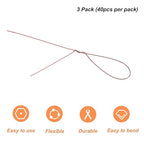 PATIKIL 32 Inch 24 Gauge Floral Stem Wire, 3 Pack/120 Pieces Bouquet Stem Paper Wrapped for DIY Crafts Flower Arrangements, Red