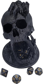 Skull Dice Tower Dungeons and Dragons RPG abletop Roleplaying Game Jail D&D (Random 7PCS D20 Dice Set Included) Black