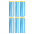 uxcell Pre-Taped Masking Film, 4.9ft x 66ft Plastic Paint Drop Cloth with Medium-Tack Painters Tape for Painting Spraying Protection Blue Film 6Pcs