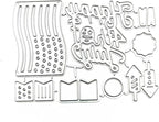 Cutting Dies Metal Stencils Scrapbooking Tools DIY Embossing Template for Paper Card Making Album Arts Crafts Supplies (Happy Independence Day-9.5x7.6cm)