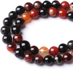 36PCS 10MM Red Persian Agate Stone Beads Energy Healing Beads for DIY Jewelry Bracelet Necklace Making for Jewelry Making15Inch…