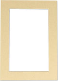 8.5x11 Mat Bevel Cut for 7x9 Photos - Acid Free Tan Precut Matboard With Backing Board and Crystal Clear, Self Seal Photo Mat Bag - For Pictures, Photos, Framing - 4-ply Thickness