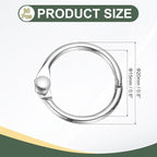PATIKIL 0.6" x 0.8" Loose Leaf Binder Rings, 30 Pcs Metal Book Rings Nickel Keychain Ring for Paper Index Cards Flash Card Notebook Rings Office Home Book Binder, Silver Tone