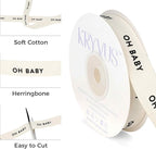 Baby Shower Ribbon - 5/8 Inch x 12 Yards Natural Twill Tape Ribbon, Cotton Herringbone Ribbons for Gift Wrapping, Birthdays, Christmas, Anniversaries, Valentine's Day, Mother's Day(OH Baby)