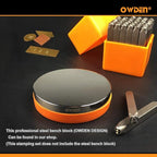 OWDEN Professional 36Pcs. Steel Metal Stamping Tool Set,(1/8”) 3mm,Steel Number and Letter Punch Set,Alloy Steel Made HRC 58-62 for Jewelry Craft Stamping.