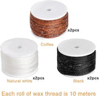 6 Pack Waxed Thread Leather Sewing Awl Replacement Spools, Repair Stitch Thread, Leather, Canvas Sewing Awl for All Stitching Tool, 3-Color