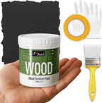 DWIL Matte Finish Furniture Paint - 5 Oz Wood Paint for Cabinets, Doors, Tables, and Dressers Refinishing - Water-Based, Non-Toxic & Odorless, Easy to Apply(Black)-Trial Pack