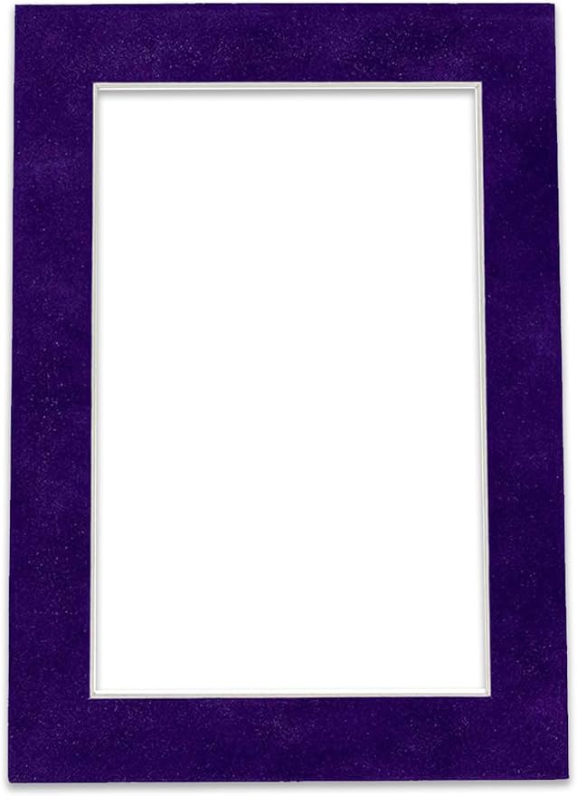 Poster Palooza 8.5x11 Mat Bevel Cut for 7x9 Photos - Acid Free Purple Crocus Suede Precut Matboard - For Pictures, Photos, Framing - 4-ply Thickness