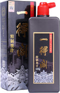 MEGREZ Yidege Refined Ink Chinese Brush Ink Liquid Ink for Professional Traditional Chinese Japanese Calligraphy Writing and Drawing, Calligrapher Choice, Dark Black, 17.6 OZ(500ml)/Bottle