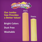 Colorations sidewalk chalk classroom pack, Assorted Set, Outdoor Play, Screen-free, Creativity, Drawing, Hopscotch, Easy to Grip, Colors & Patterns