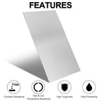 304 Stainless Steel Sheets Metal 10" x 17" x 1/64" (0.50MM) Inch 304 Stainless Steel Plates 24 Gauge Stainless Steel Shim Stock Plates Metal Sheets for Crafting, Stovetop, Snow Frosted Surface
