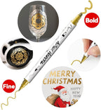 TRANSON 4 Silver and 4 Gold Paint Markers Bold and Fine Dual-tip Acrylic Paint Marker Set for Rock Painting Glass Canvas Wood Leather Ceramic Painting