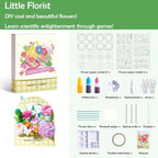 Science Craft Kit: Color Mixing & Dyeing Paper Flower Bouquet for Adults, Teens & Kids 8-12. Handmade Craft for Women's Group Activities & Stem Family Fun, Gift for Birthday Christmas, (Green Florist)