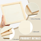 Kathfly 12 Pcs 8 x 8'' Wood Panel Boards, Unfinished Wood Canvas Panels for Painting Crafts DIY Drawing Pouring Art Projects