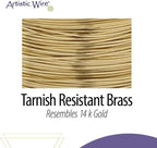 Artistic Wire 26 Gauge Tarnish Resistant Brass Craft Jewelry Wrapping Wire, Gold Color, 15 yd