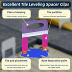 Tile Leveling System with Plier and Rubber Mallet, 1500 Pcs Tile Spacers Clips 200 Pcs Reusable Wedges, Leveler Tool Set for DIY Professional Ceramic Tile and Stone Installation (1/16 Inch)