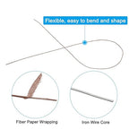 PATIKIL 28 Gauge 16" Floral Stem Wire, 100 Pcs Paper Wrapped Iron Artificial Flower Stem Accessories for DIY Bouquet Stem and Craft Decoration, Brown
