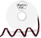 Humphrey's Craft 1/4 Inch Burgundy/Maroon Double Faced Satin Ribbon - 50 Yards Variety of Color for Crafts Gift Wrapping DIY Bows Bouquet Decoration Sewing Christmas Tree Wedding Invitation Card.