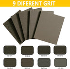 16PCS 100 Grits Sanding Sponge Medium Sanding Block, Washable and Reusable Wet Dry Sandpaper Sponge， Sander Sponges for Wood Drywall Metal Wood