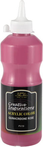 Creative Inspirations Acrylic Paint - Quinacridone Rose - 500 mL Bottle - Smooth & Creamy Consistency, Vibrant Pigmentation, Great Coverage for Artists - Clean Up with Soap & Water
